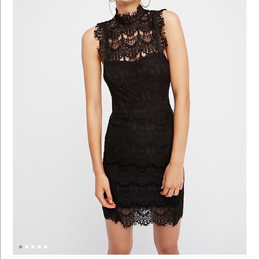 Free people high collar lace dress